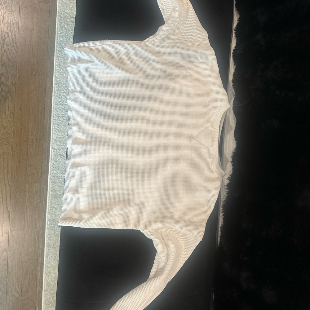 White Waffle Knit Sweater